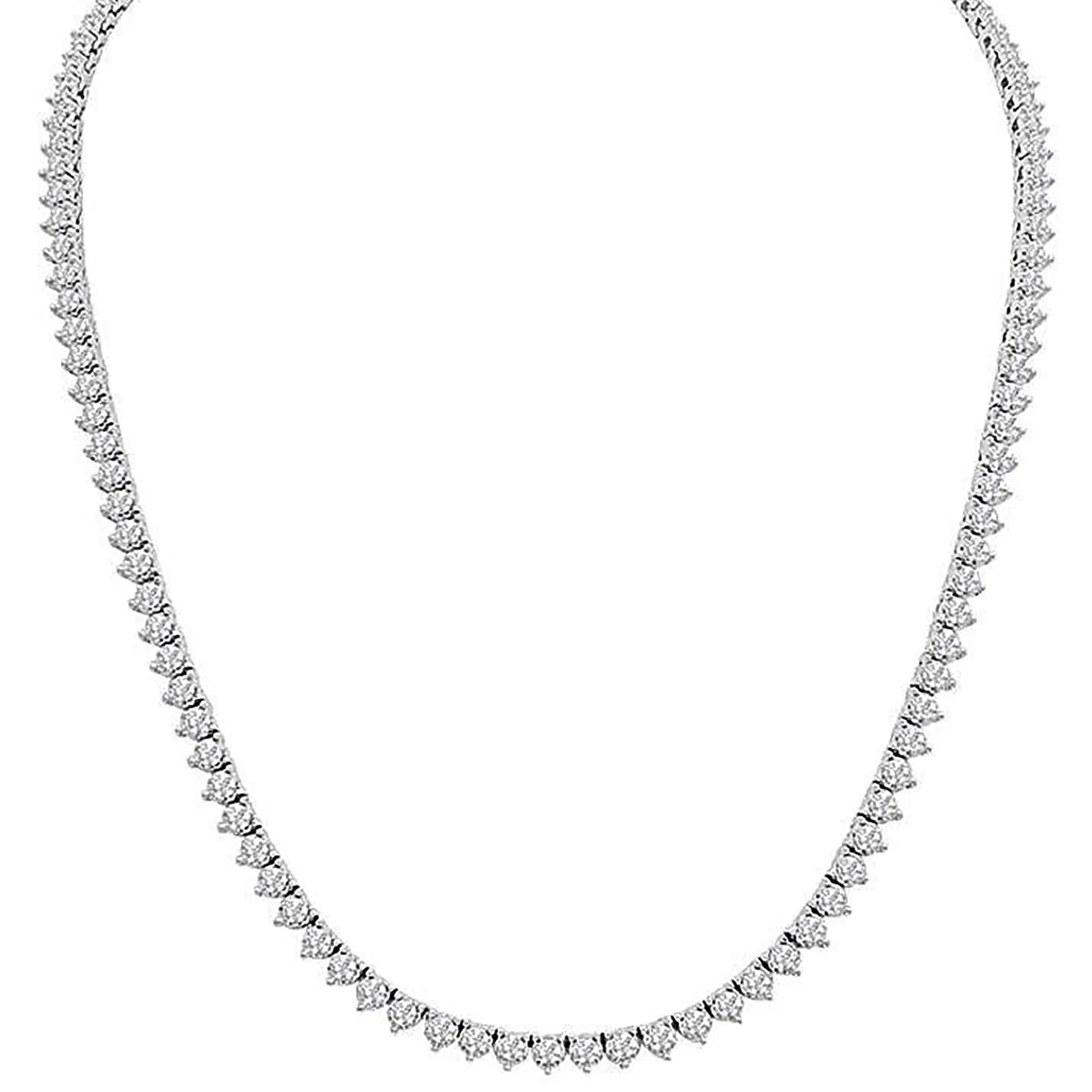 3-Prong Round Tennis Chain (Silver)