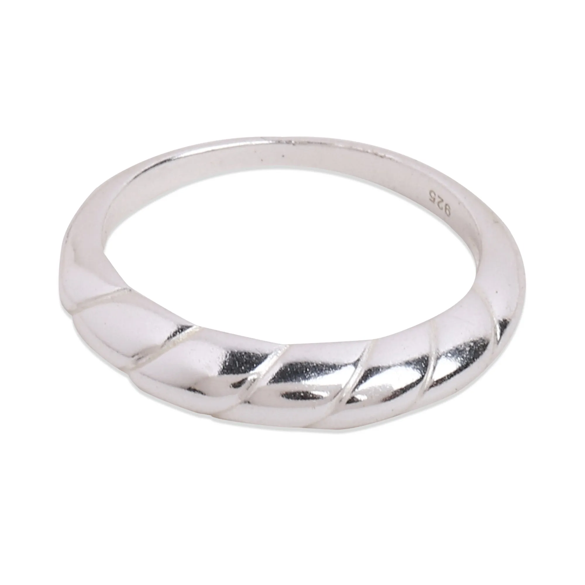 925 Pure Sterling Silver Croissant Ring For Women-Large