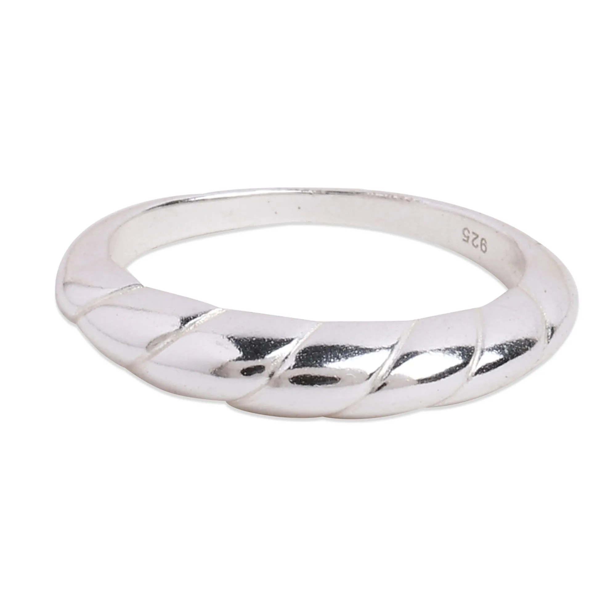 925 Pure Sterling Silver Croissant Ring For Women-Large