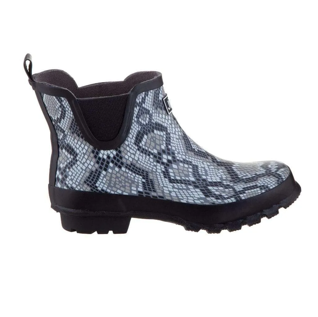 Ankle Wellies - Snakeskin Print - Wide Foot