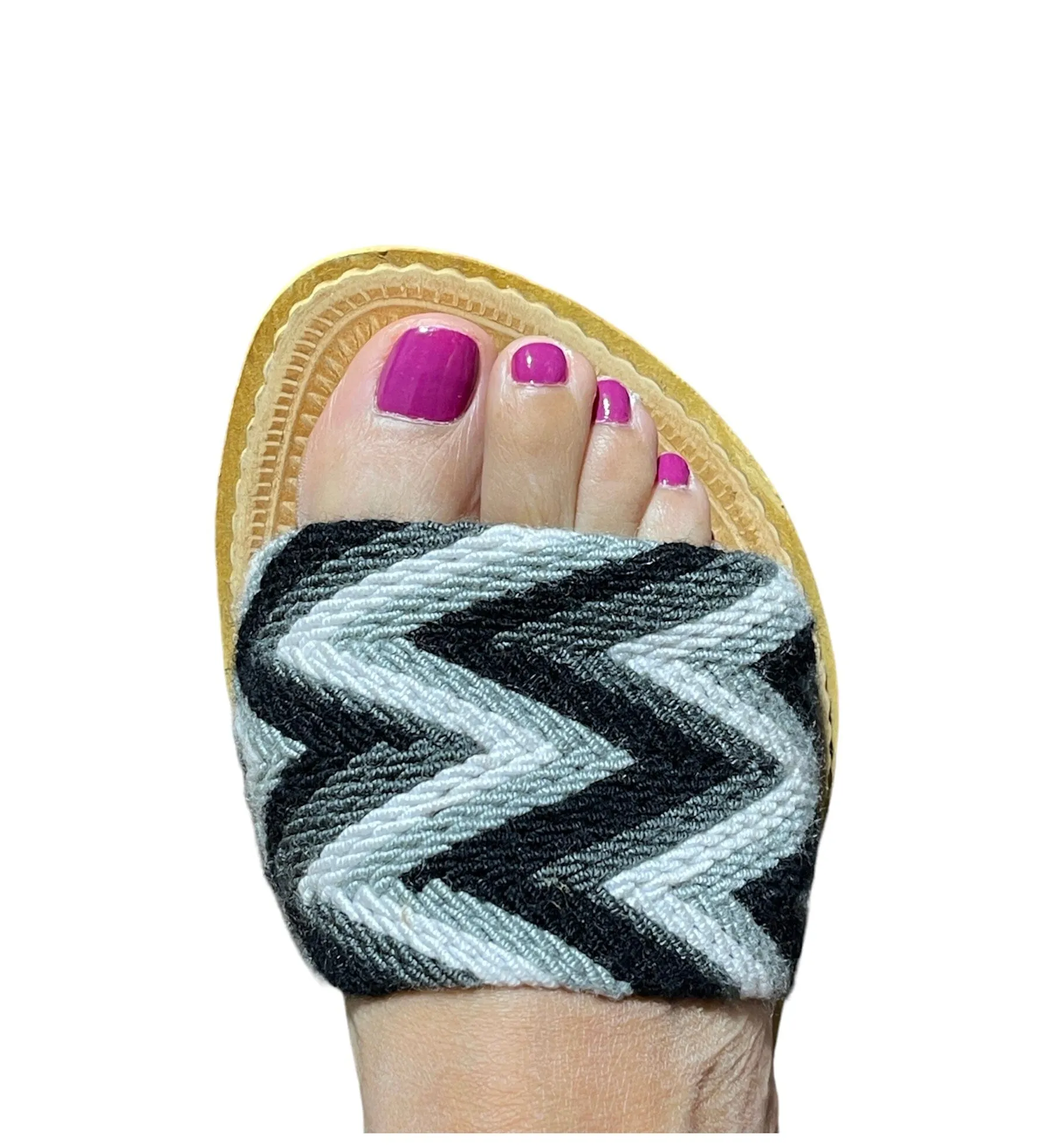 Black and White Sandals - Chevron Summer Sandals