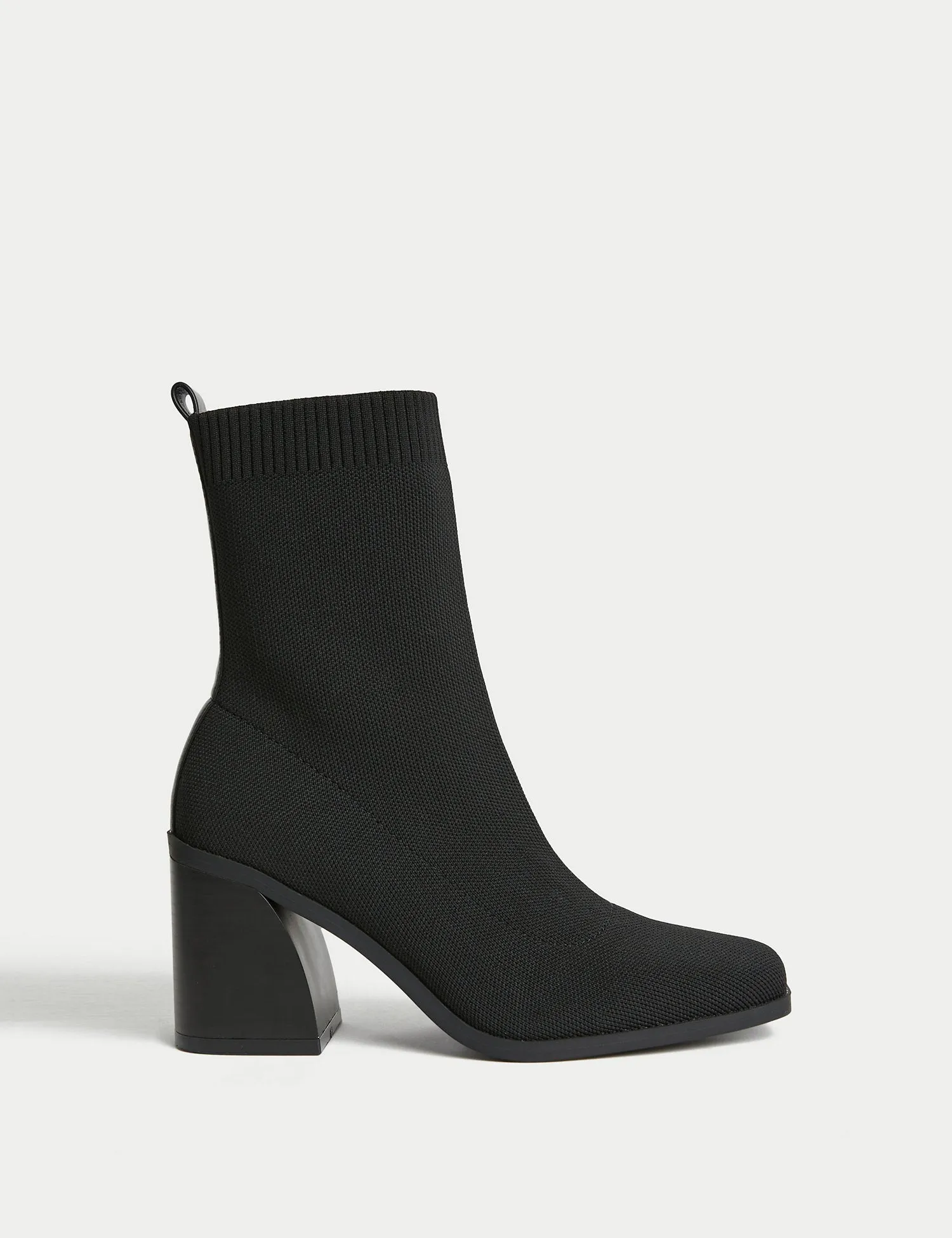 Block Heel Sock Boots