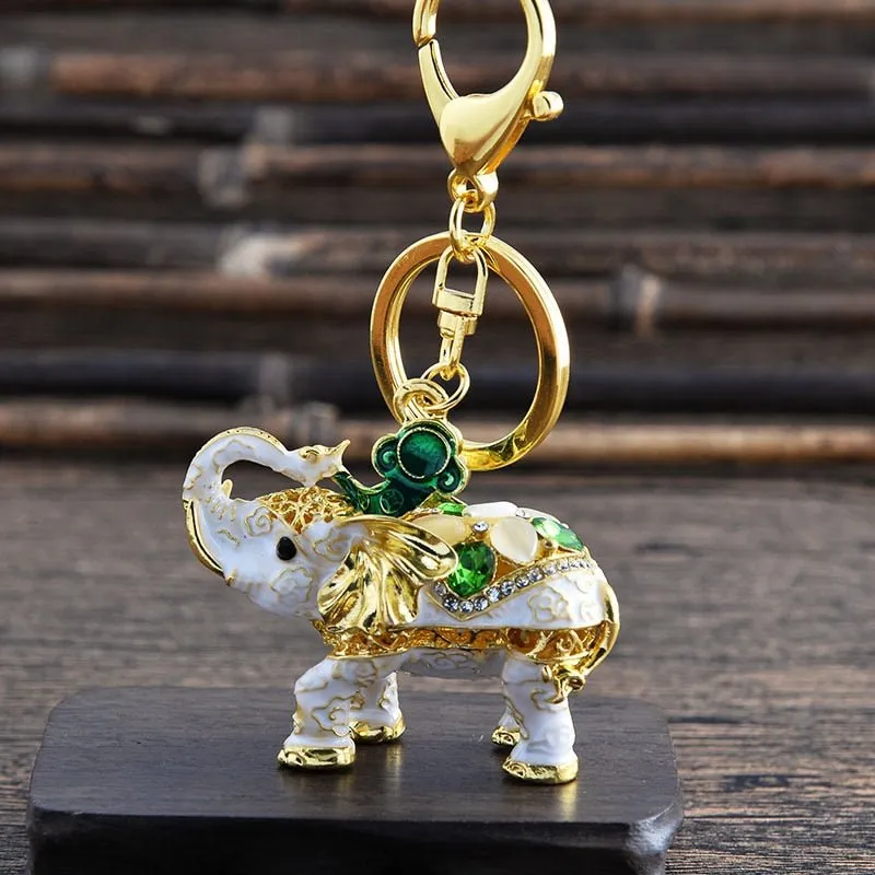 Creative 3D Enamel Elephant Keychain