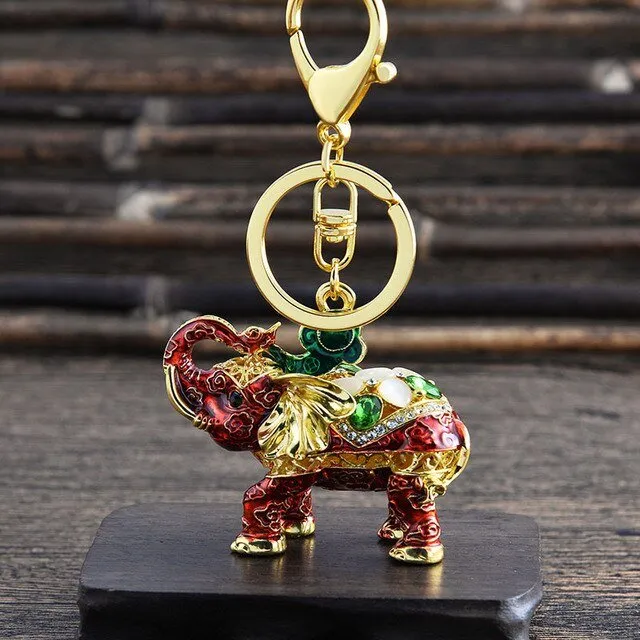 Creative 3D Enamel Elephant Keychain