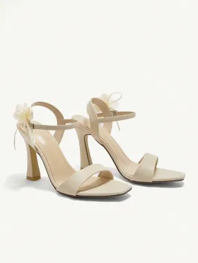 CUCCOO CHICEST Elegant Beige Women's High Heel Sandals With Pointed Toe And Thin Heel