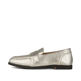 Erika saddle loafer læder - SILVER METALLIC