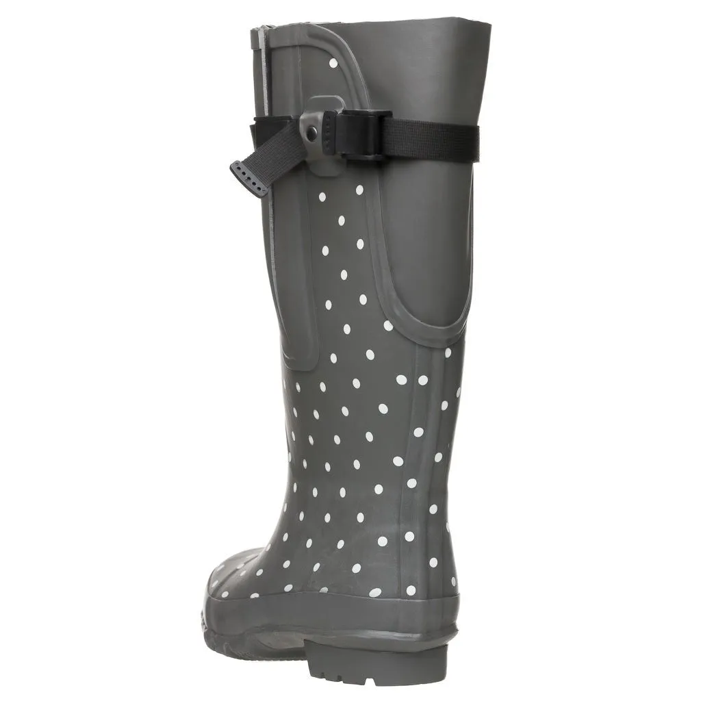 Extra Wide Calf Grey Spotty Wellies - fit up to 50cm calf - Wide in Foot and Ankle