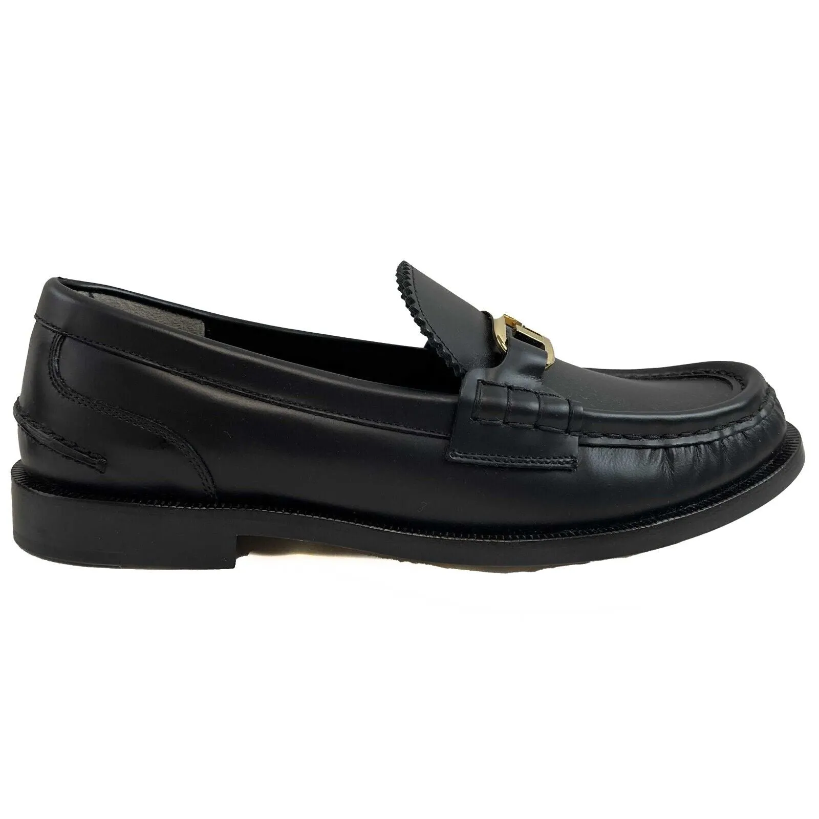 Fendi O'Lock Loafers Black 38 US 8 Women New With Box