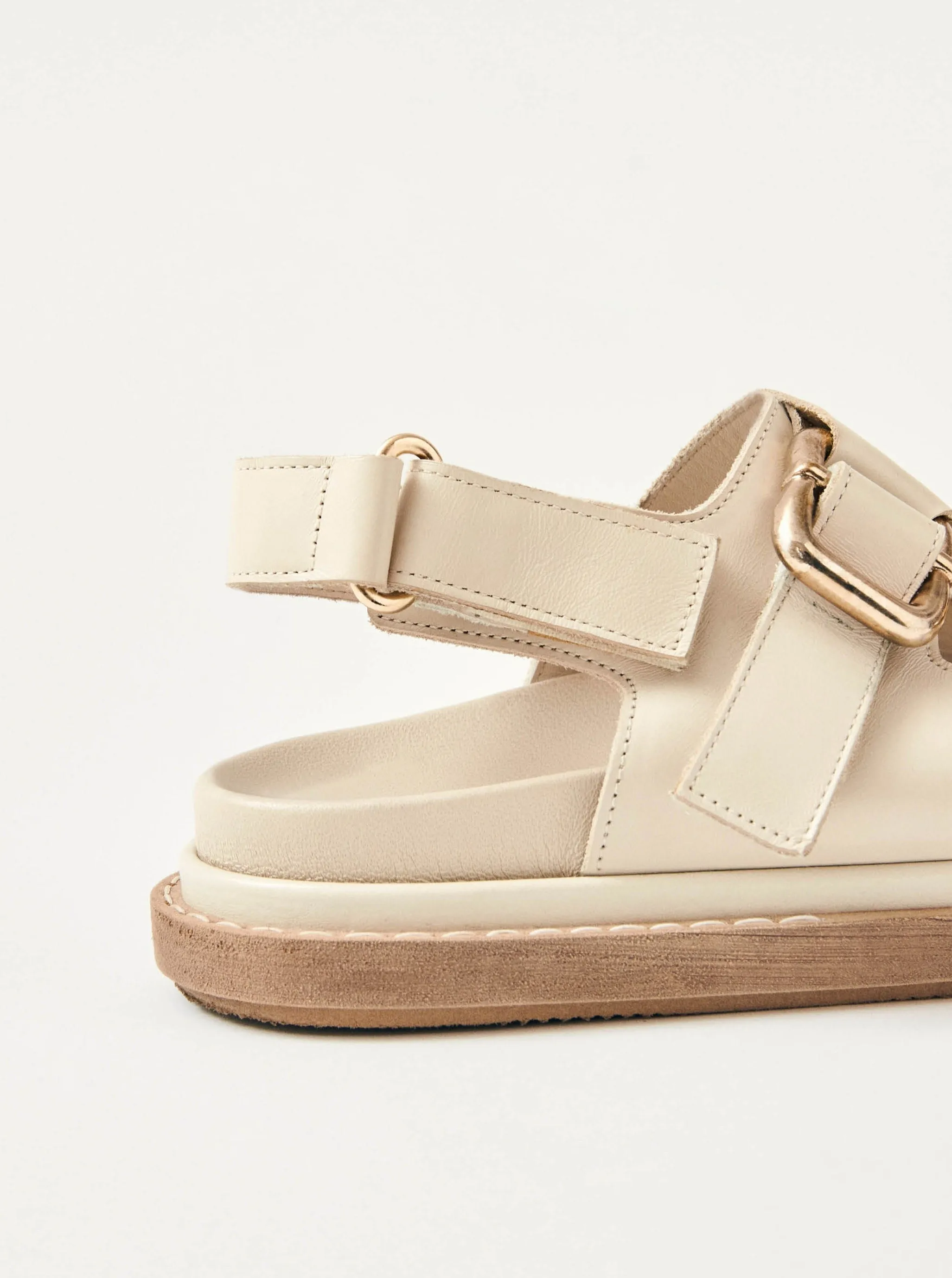 Harper Cream Leather Sandals