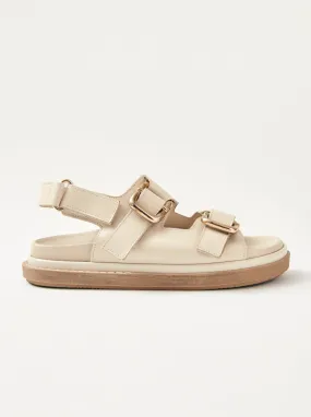 Harper Cream Leather Sandals