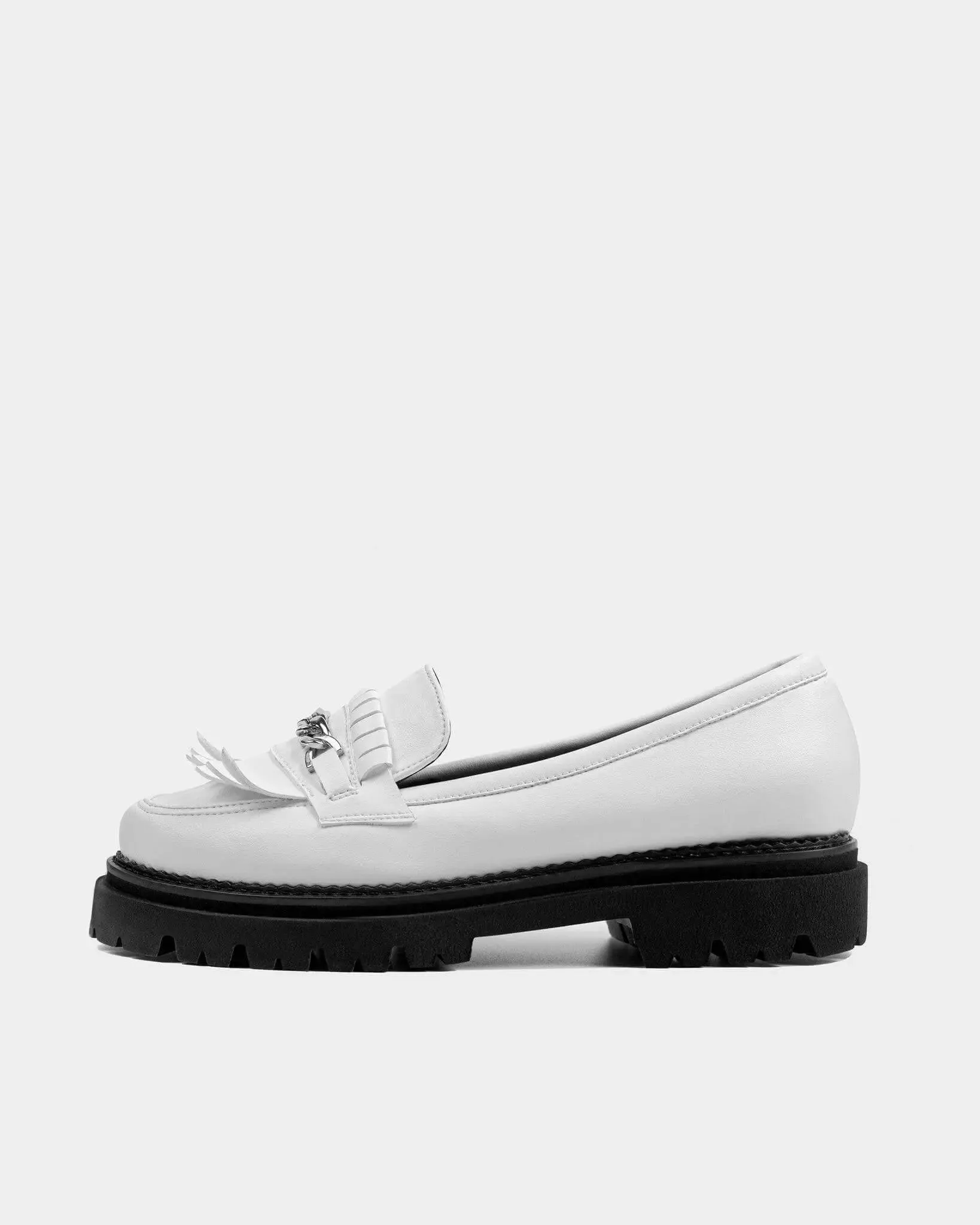 PRE-ORDER Vegan Chunky Loafers White Grape Leather Loafers by Bohema