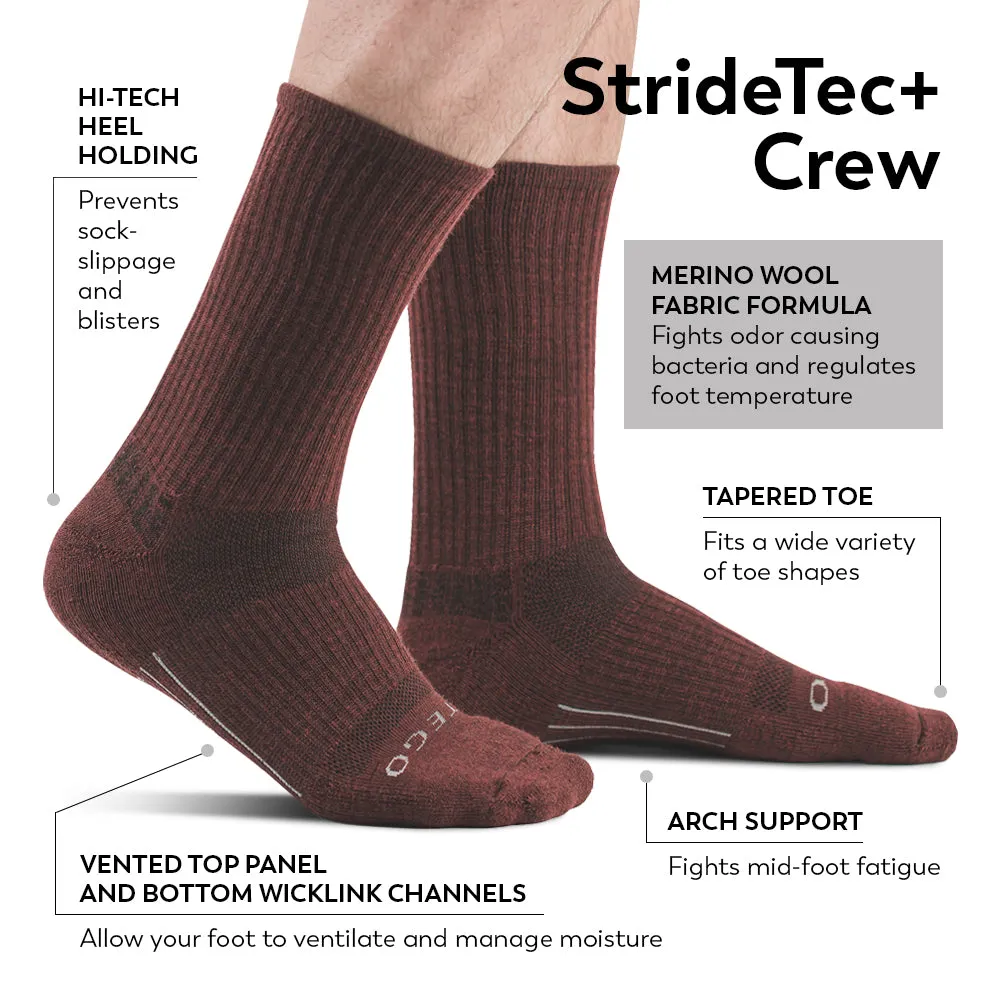 Stego StrideTec  Merino Wool Cushioned Crew Socks