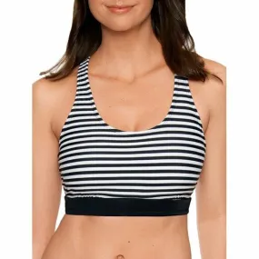 Women's striped high neck swimsuit top